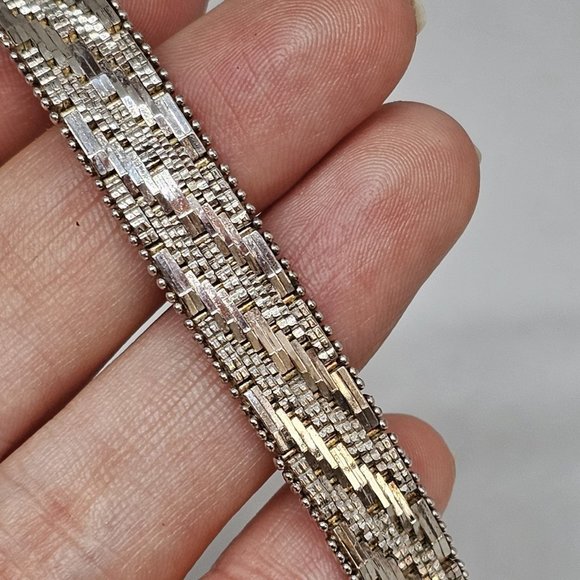 Bel Oro Richline 925 STERLING SILVER 7" Weaved BRACELET 22 Grams Woven Design - Picture 8 of 15